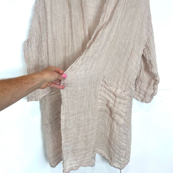 Magaschoni Linen Kimono Sweater Jacket Linen Cardigan Long Open Knit Lightweight - Picture 8 of 16